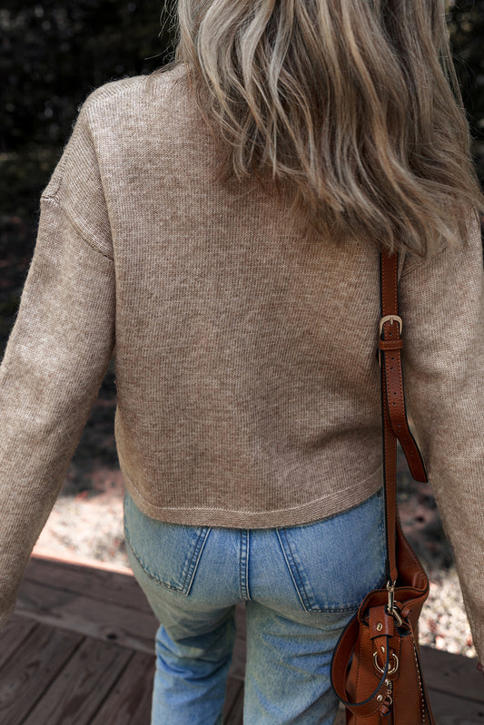 Gray Dot Detail Sweater For Trendy Style