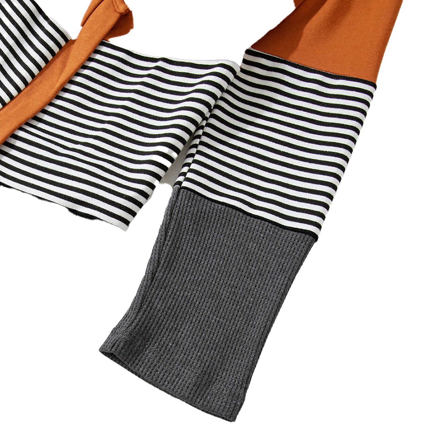 Orange Colorblock Cardigan For Chic Style