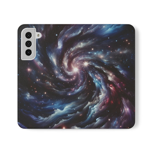 Galaxy-Themed Abstract Flip Case For Cell Phone
