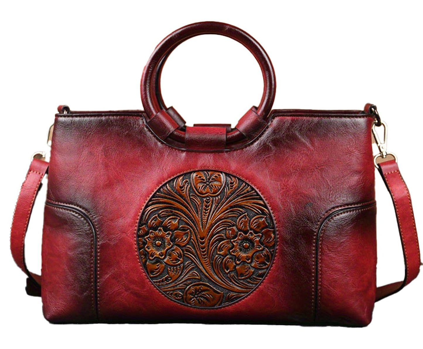 Vintage Flower Embossed Tote Bag