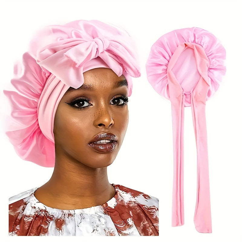 Satin Bonnet With Bow For Women