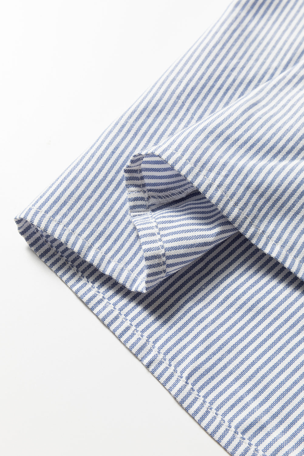 Sky Blue Striped Maxi Dress Flowy Boho Lace