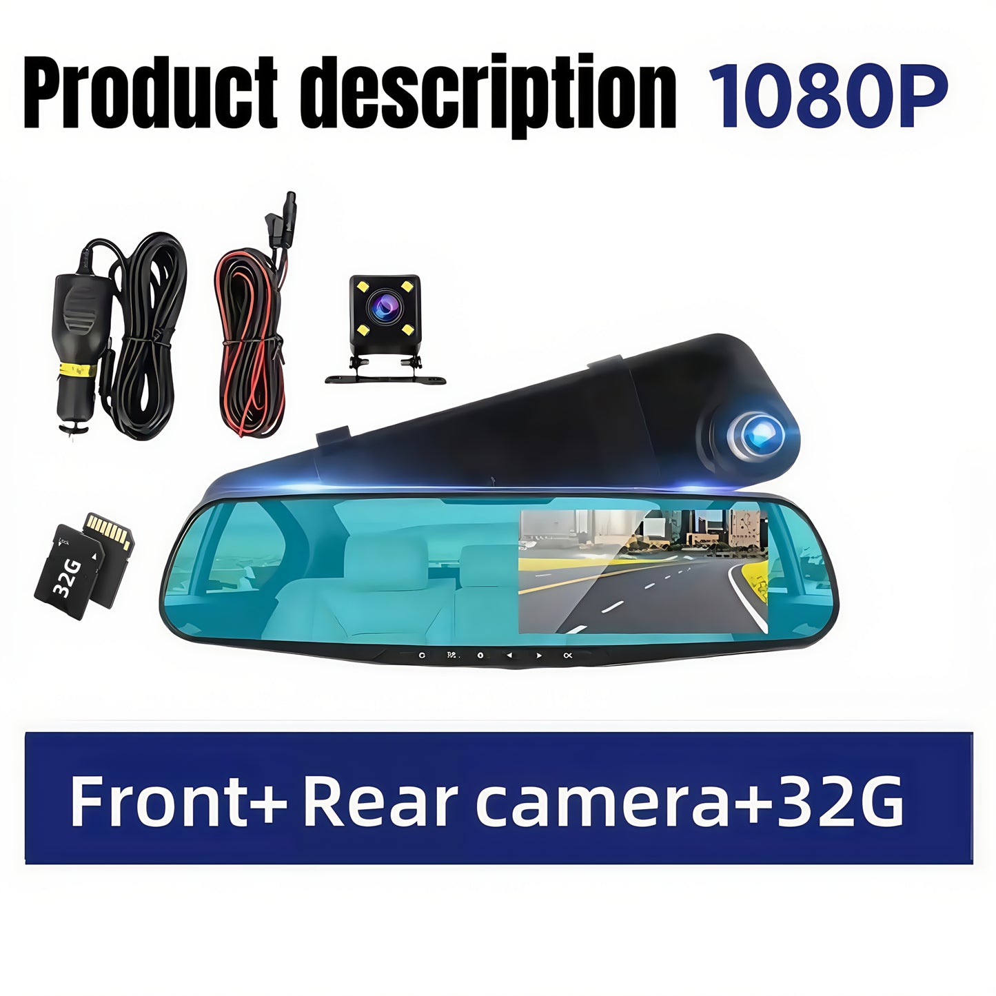 Hd Dash Cam With Night Vision Dual Lens