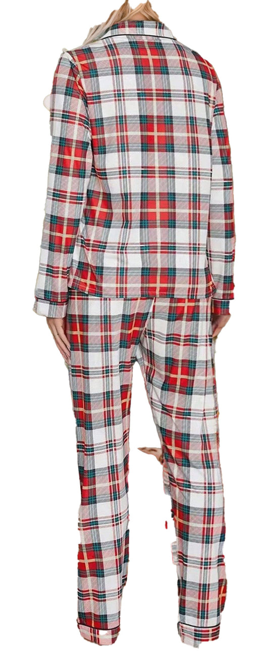 Red Plaid Christmas Pajamas Set