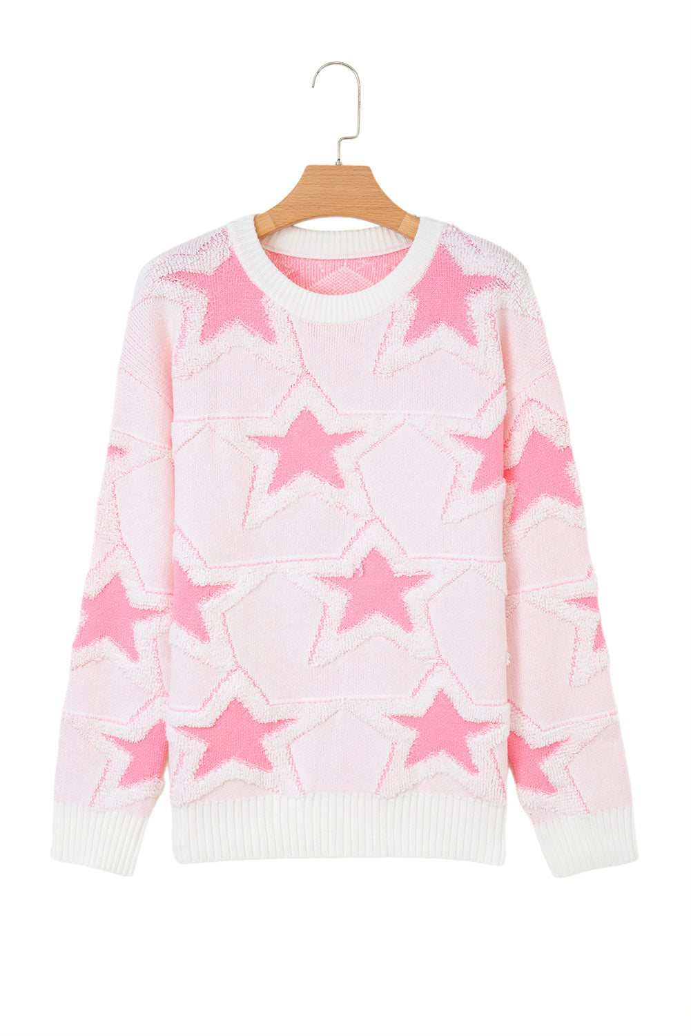 Pink Star Oversized Sweater For Cozy Style