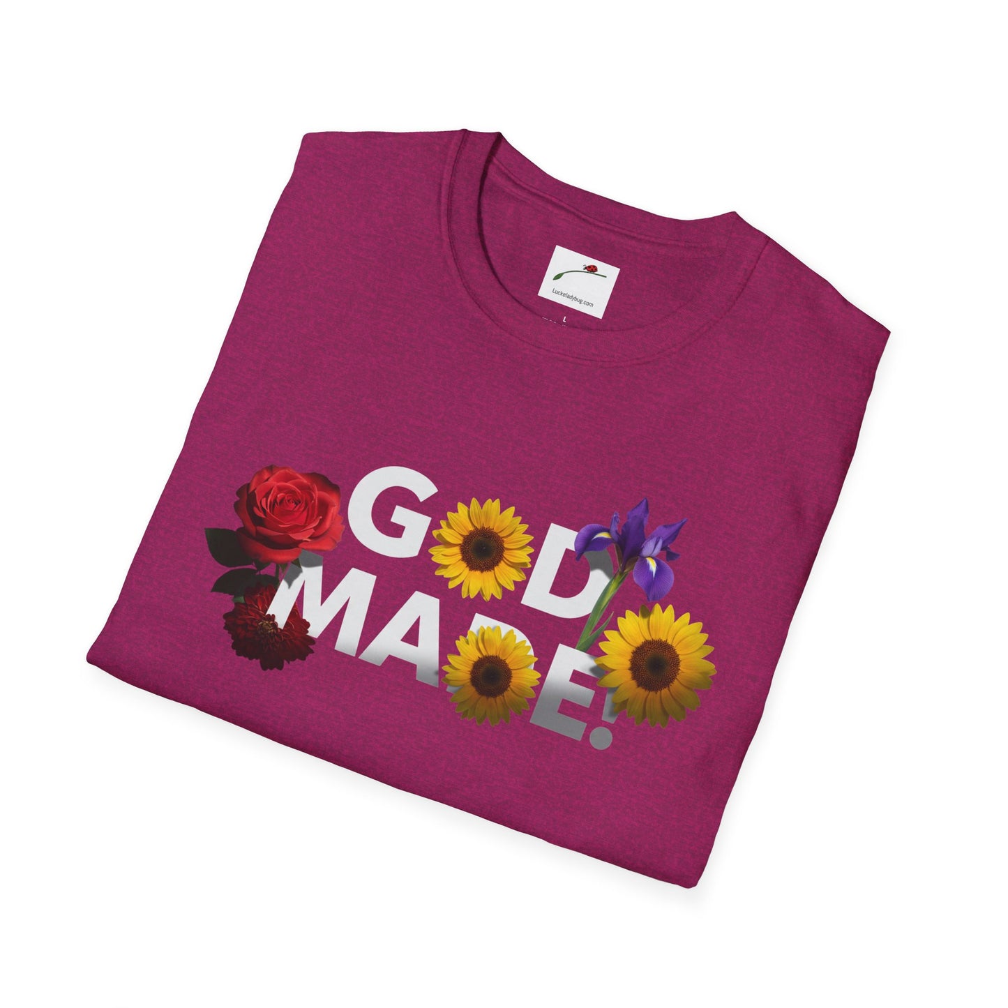 God Made T-Shirt With Floral Design