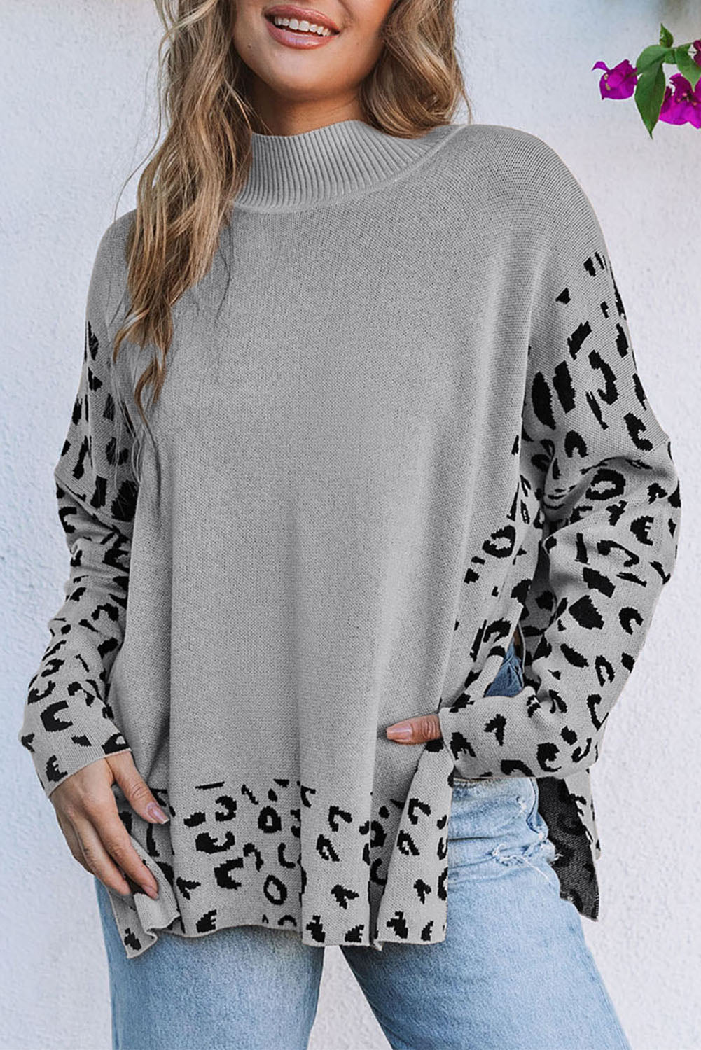 Khaki Leopard Oversized Sweater