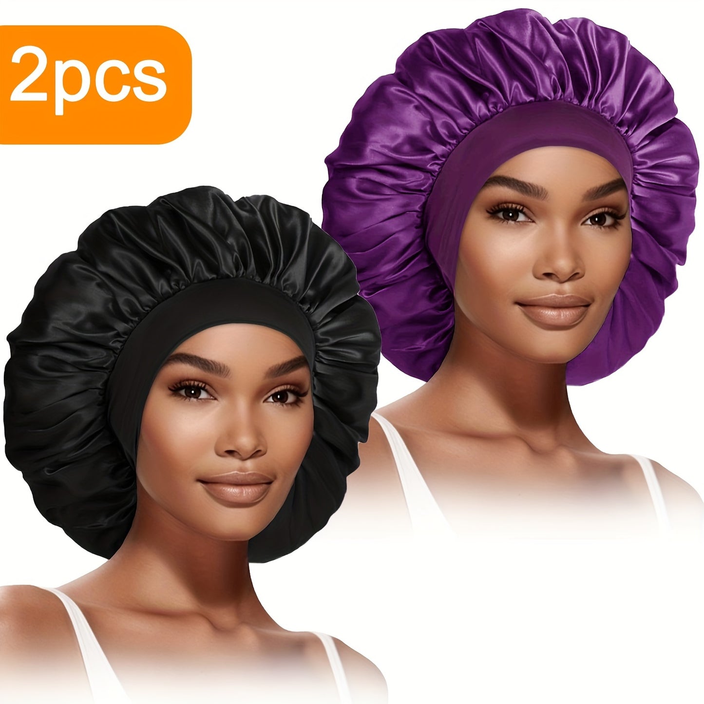 Extra Large Satin Bonnet For Women 2 Pack