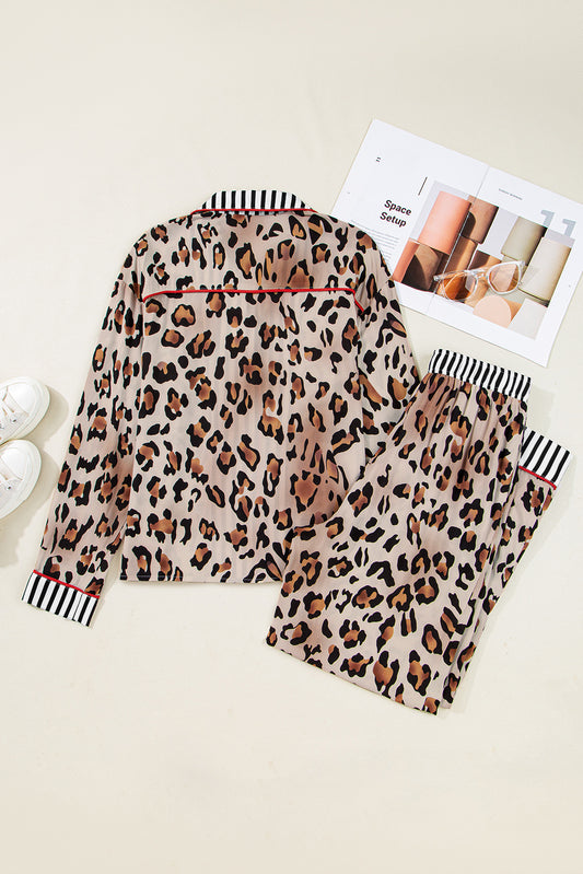 Leopard Print Pajama Set For Trendy Comfort