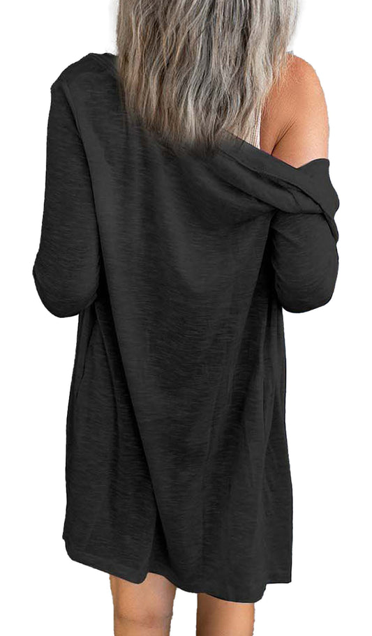 Black Sequined Santa Cardigan For Trendy Style