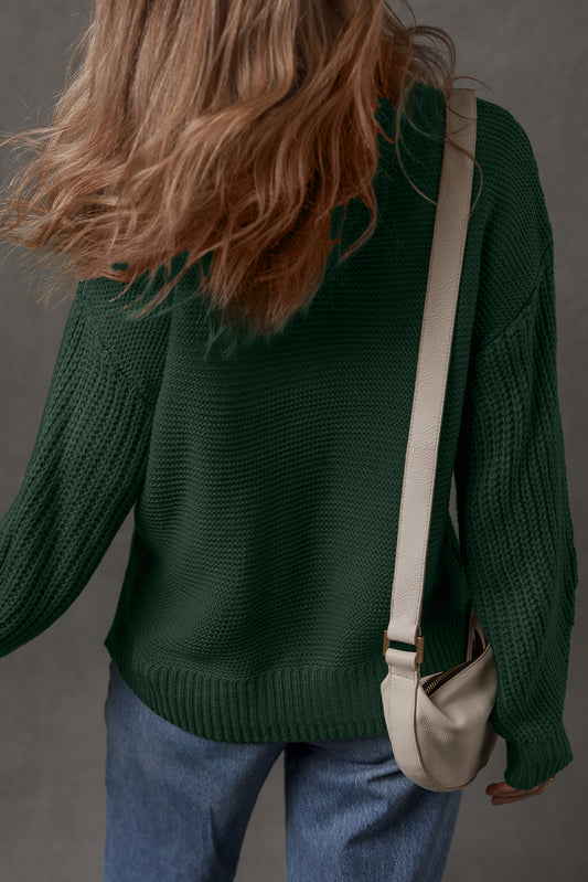 Mist Green Loose Sweater For Trendy Looks