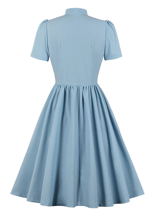 LuckeLadybug Vintage Blue Pleated Dress 2025