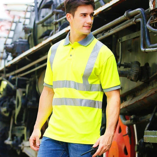 Mens Reflective Polo Work Shirt