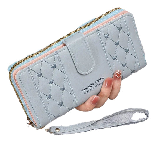 Womens Long Zipper Wallet With Wristlet