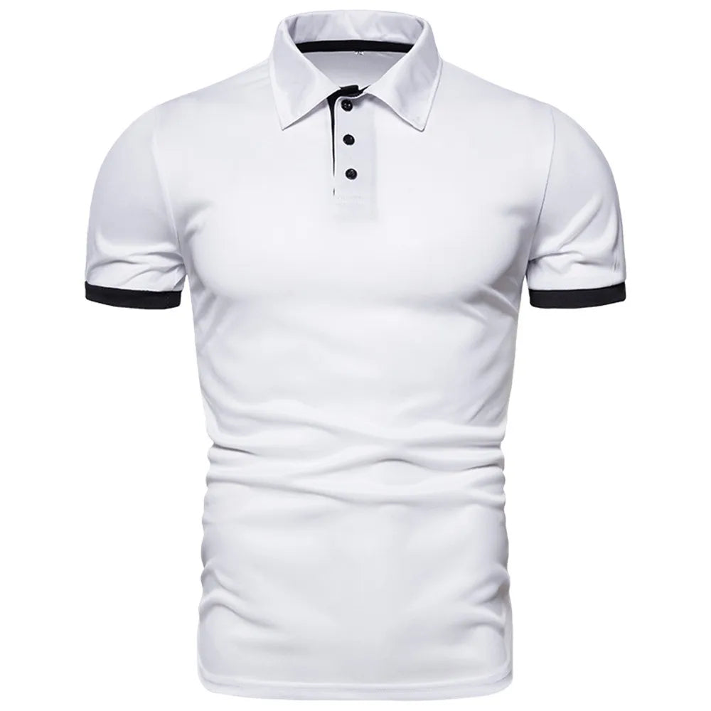 Mens Solid Color Polo Shirt – Stylish Fit