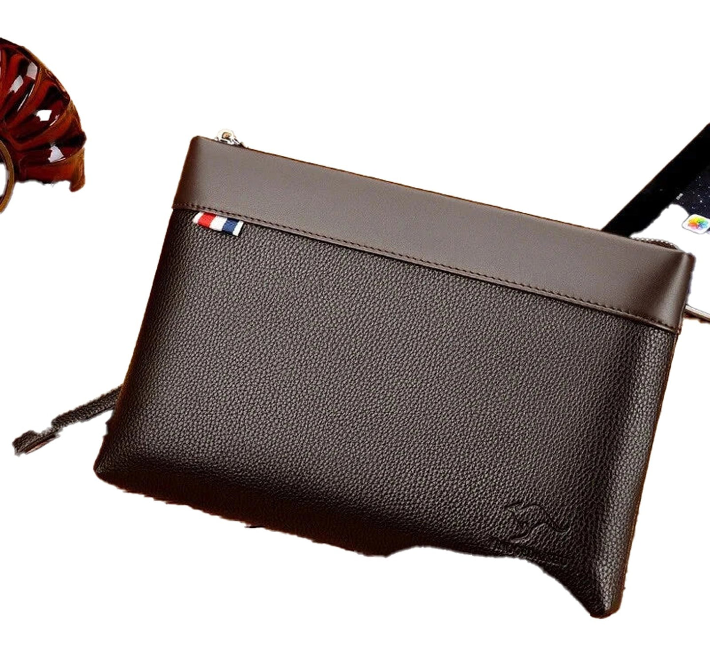 Mens Designer Leather Clutch Bag
