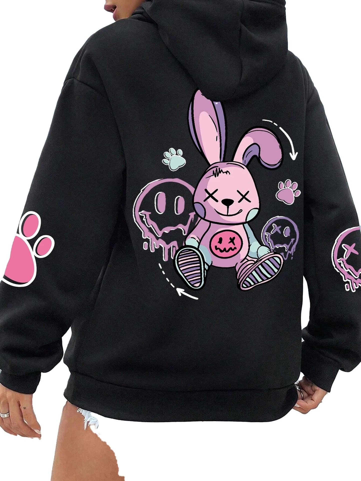 Hip Hop Printed Oversized Hoodie For Women