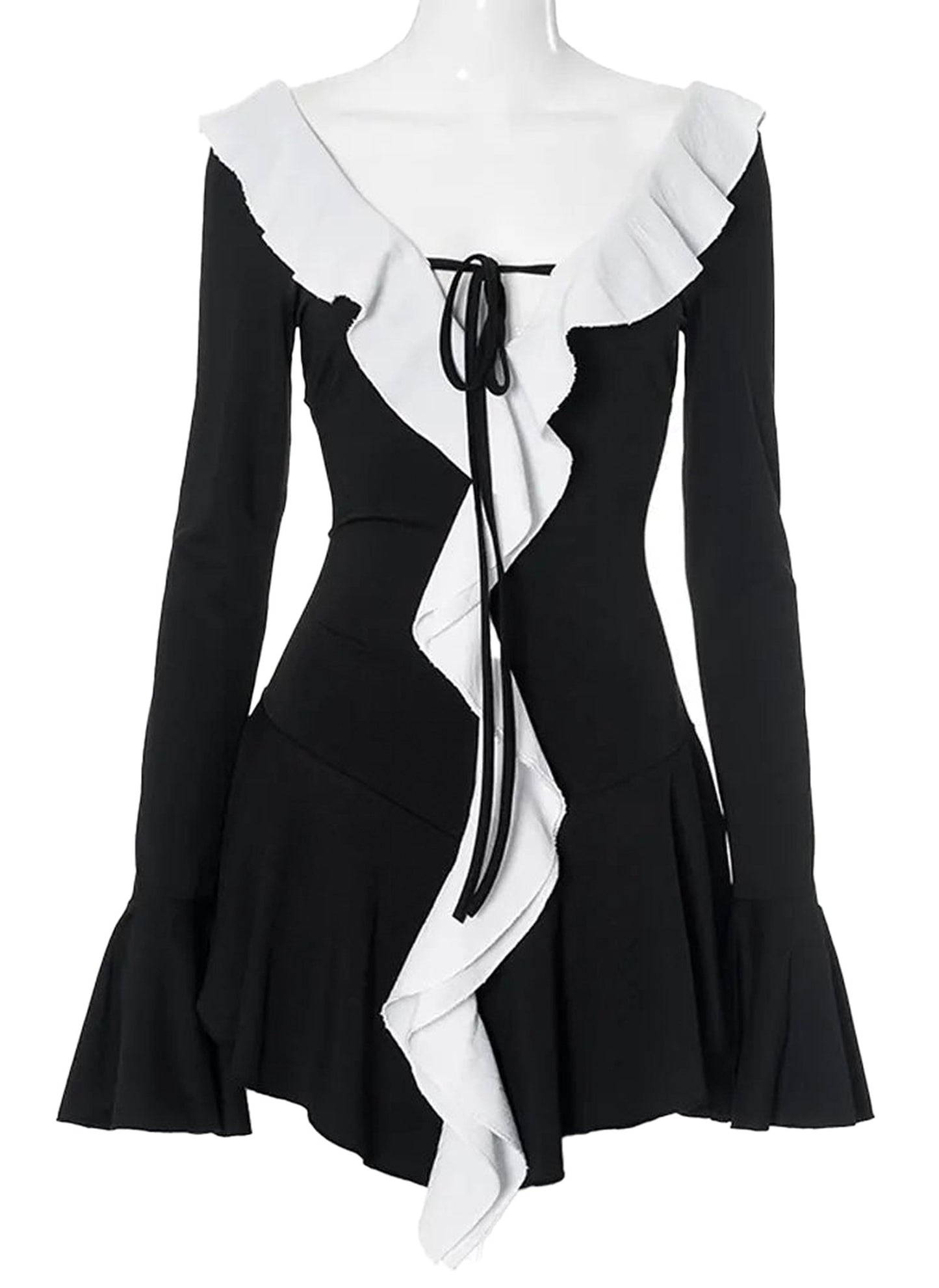 White Ruffled Mini Dress For Women