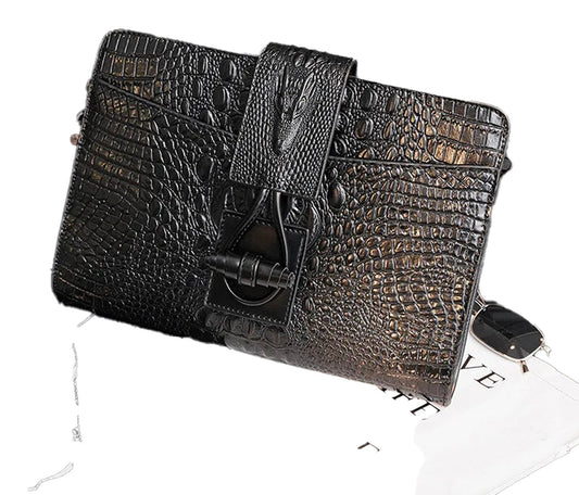 Mens Designer Leather Clutch Bag Elegant Style