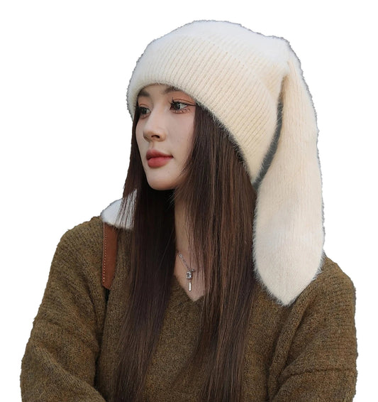 Bunny Ears Beanie For Women Cozy Fashion