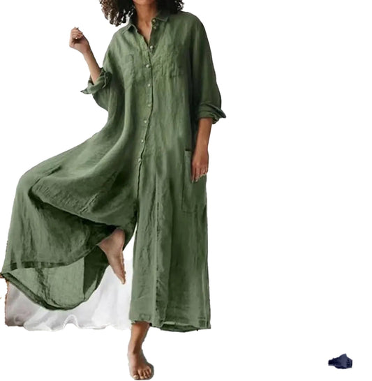Womens Cotton Linen Jumpsuit Trendy Style