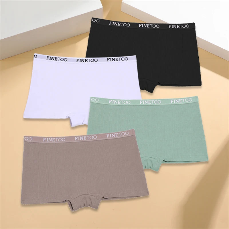 Womens Ribbed Boxer Underwear 4-Pack