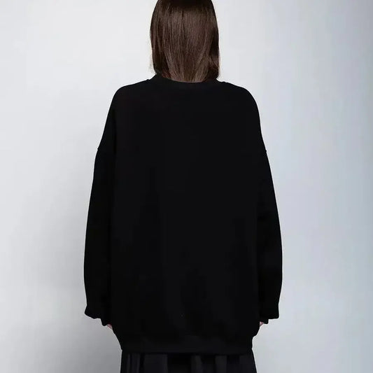 Back view of women's slimming hoodie 2025 in black for a comfortable and stylish look