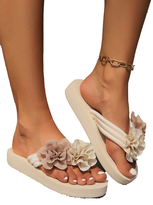 Womens Flower Flip-Flops for Summer Style