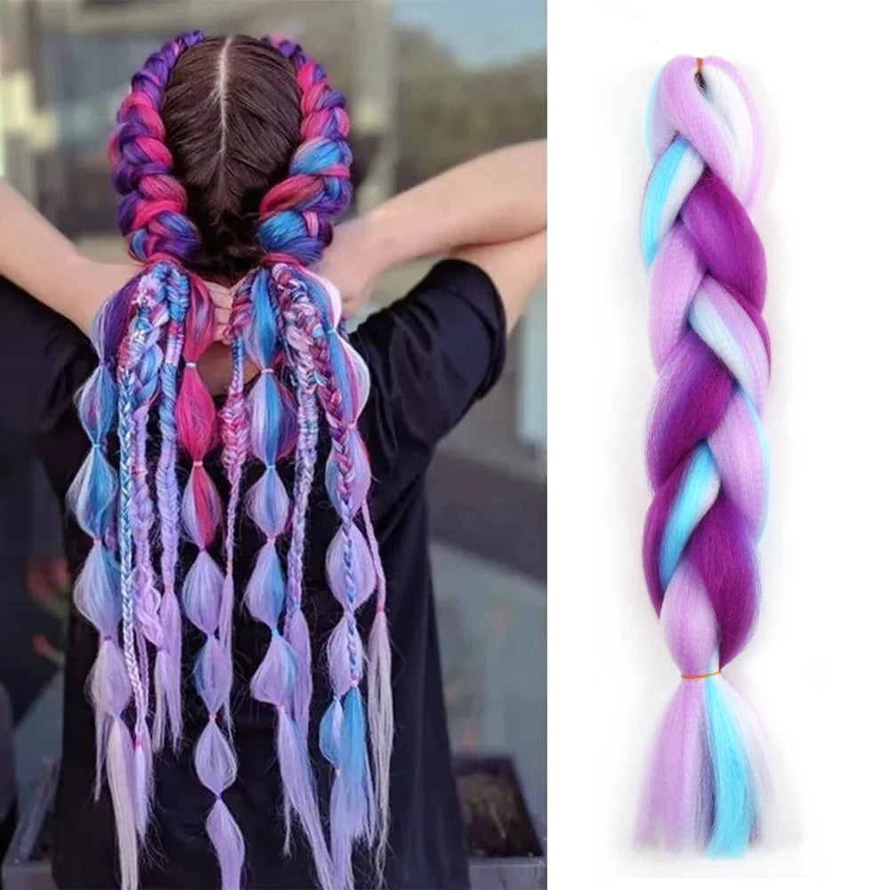 Purple Blue Braiding Hair Extensions