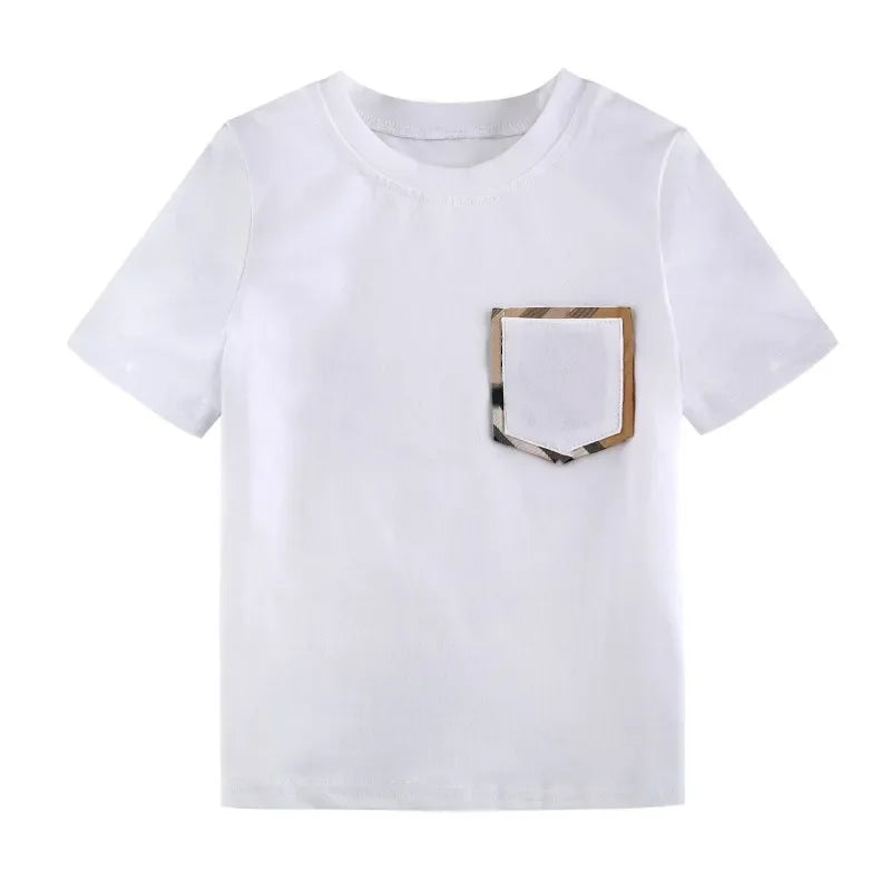 Designer Toddler White T Shirt With Pocket