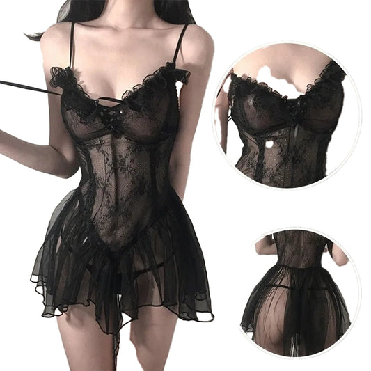 Sexy Black Lace Lingerie Bodysuit