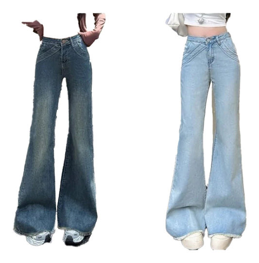 Womens Flared Jeans Retro Style