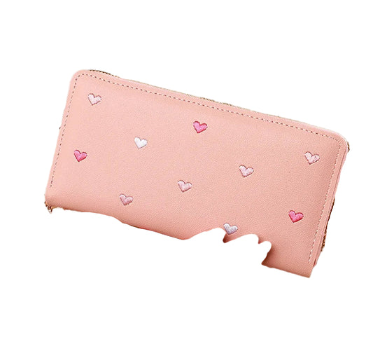 Womens Love Heart Wallet Wristlet