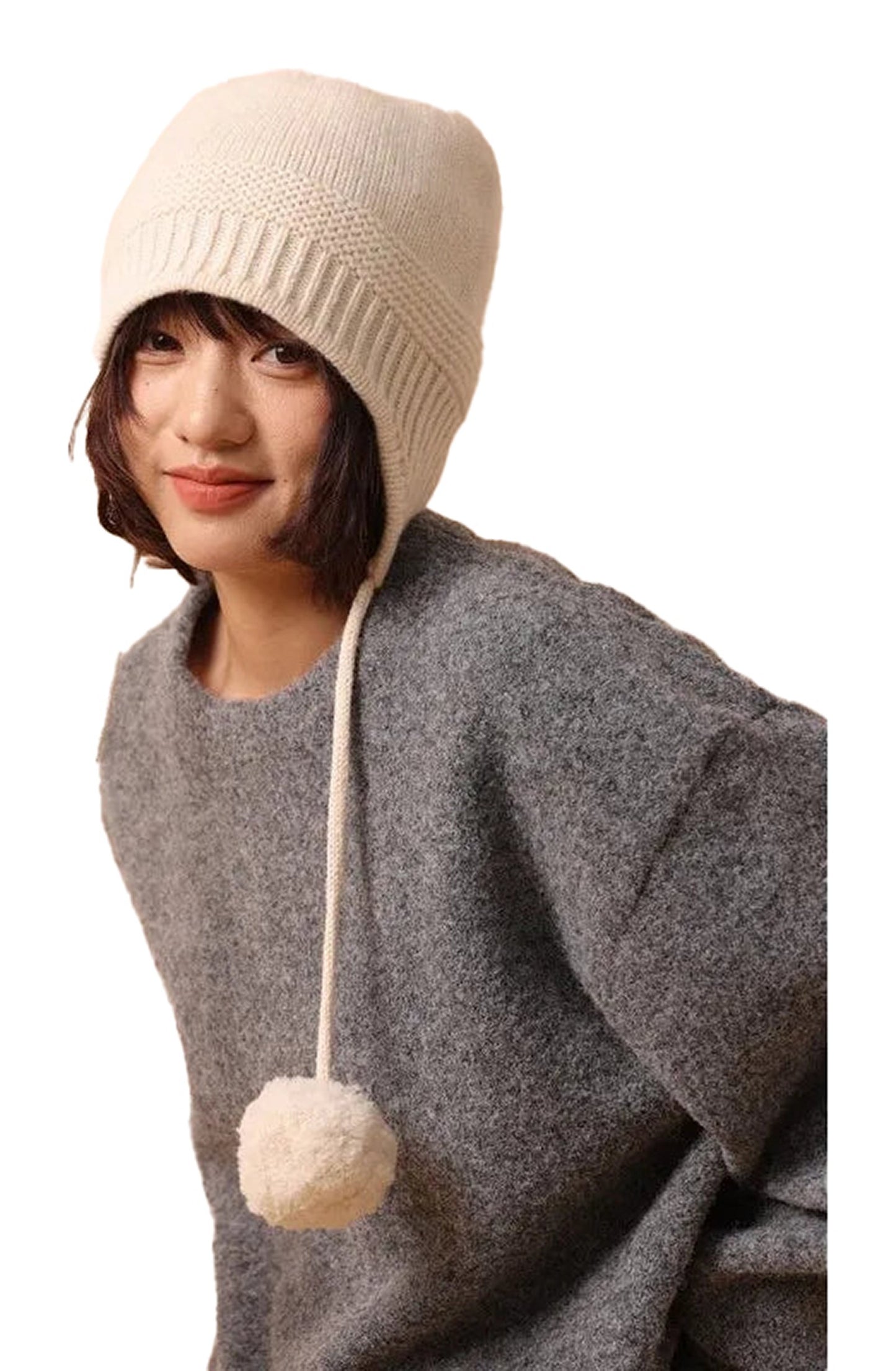 Womens Wool Beanie With Pom Pom Stylish Cozy Hat