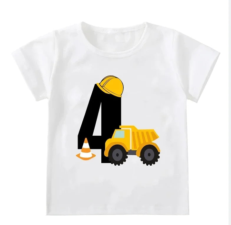 Excavator Birthday Shirt For Boys