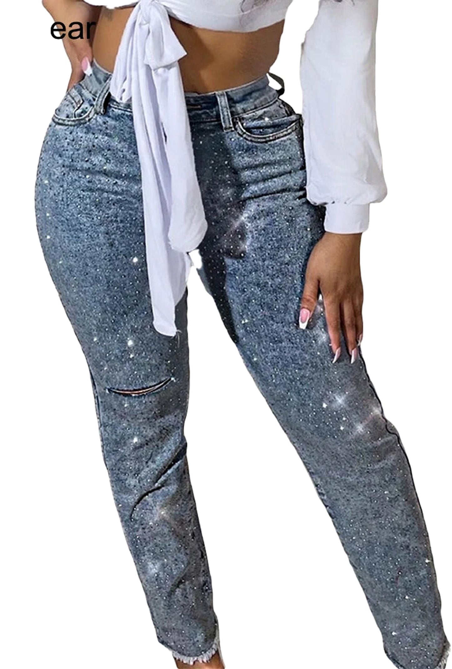 Womens Diamond Skinny Jeans For Chic Style