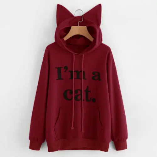 Womens Oversized Cat Ear Hoodie