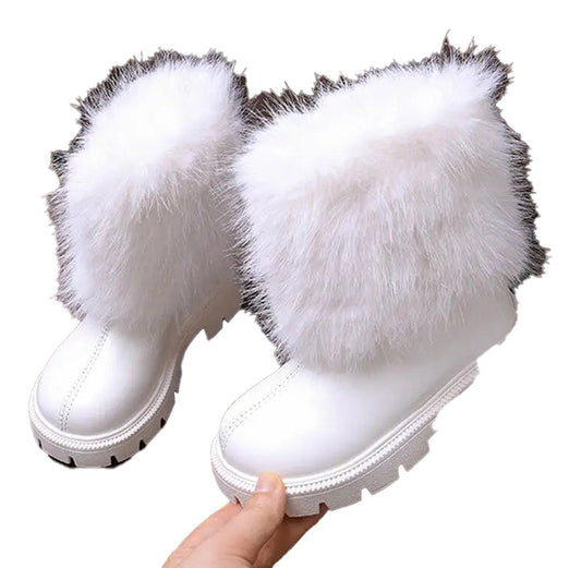 Girls Faux Fur Winter Boots Fashion Style