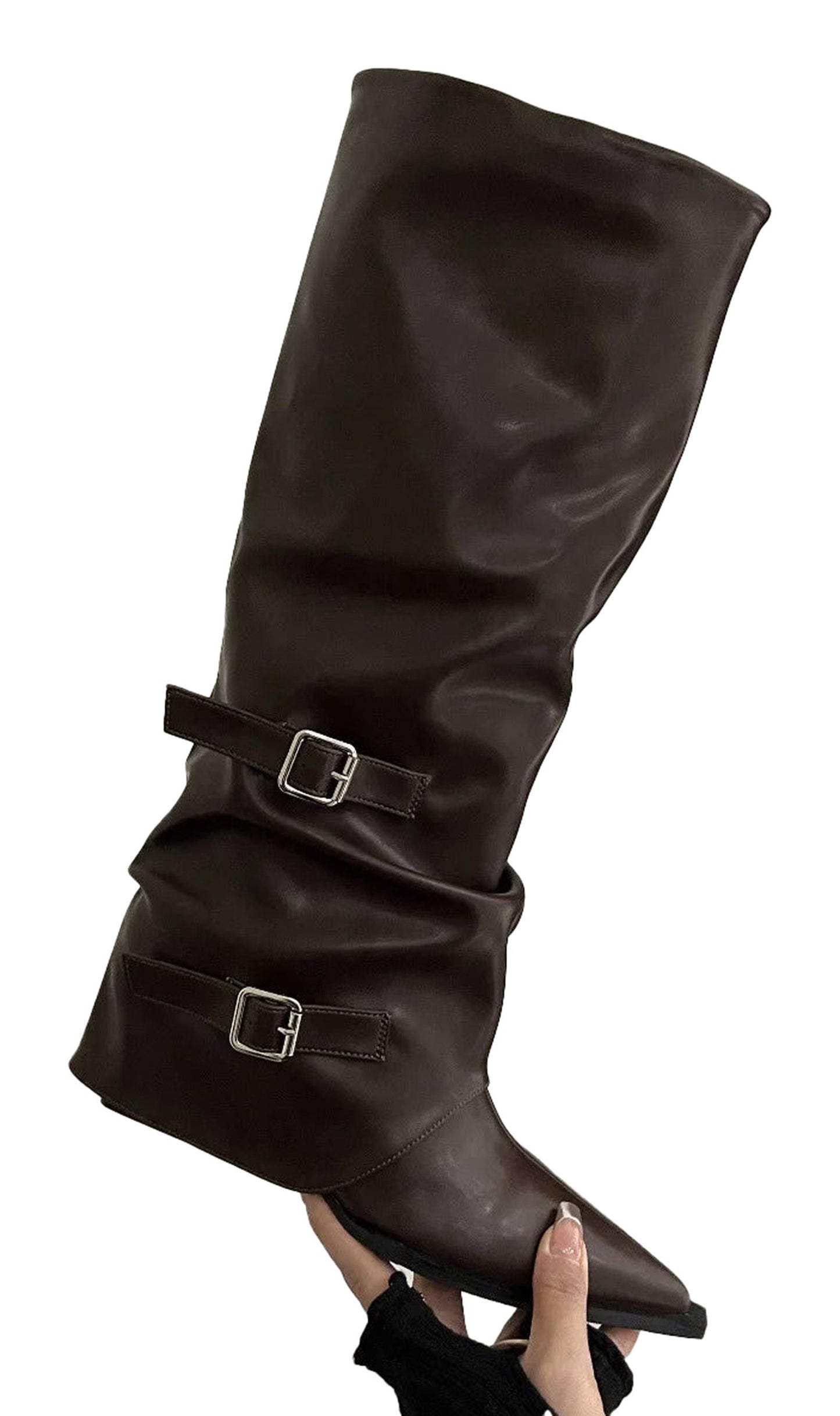 Womens Pointed Toe Knee High Boots