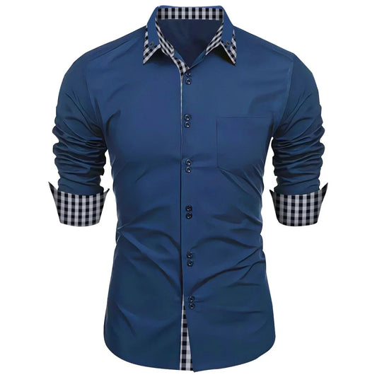 Mens Long Sleeve Business Shirt Trendy Style
