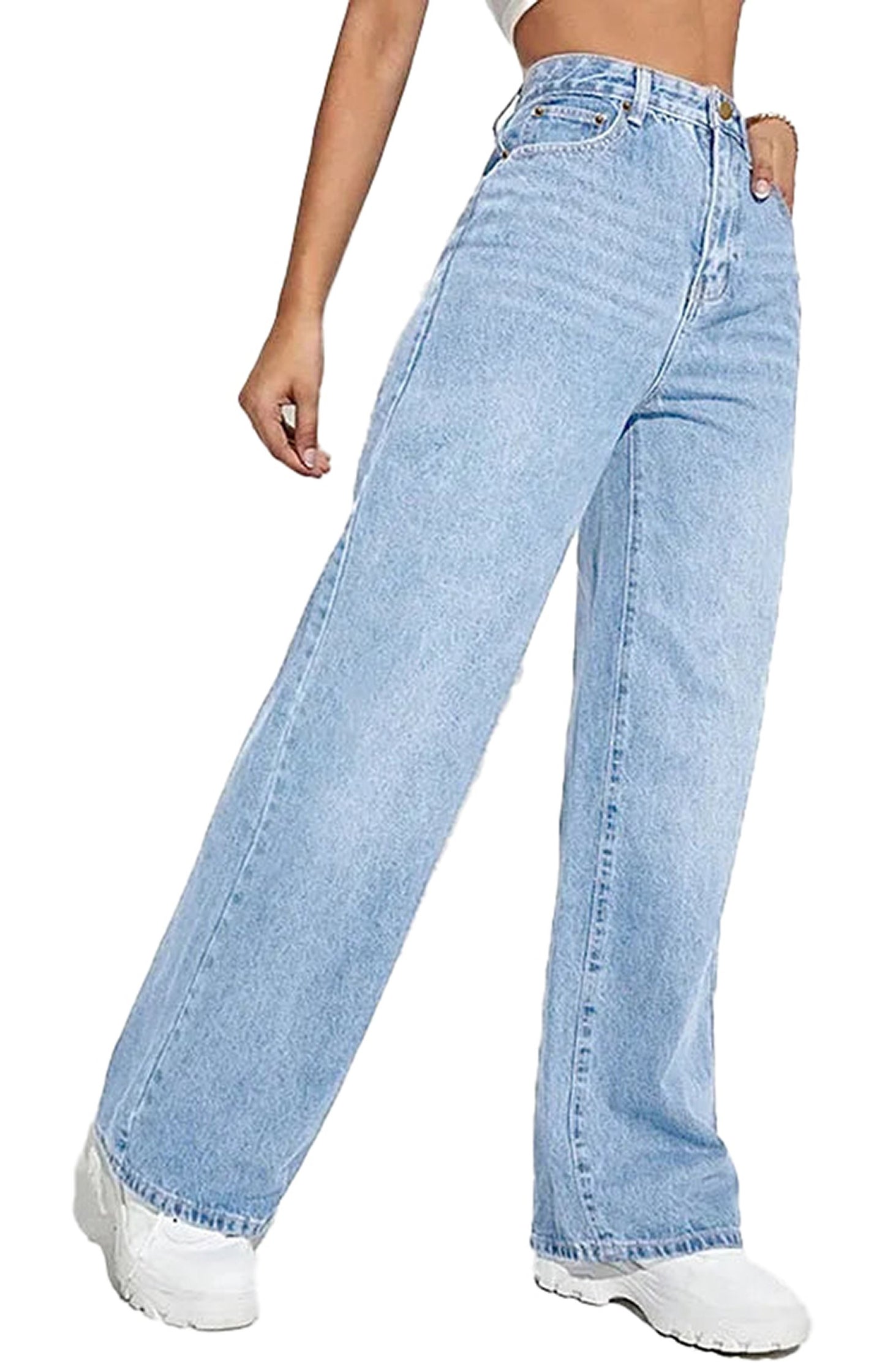 Womens Wide Leg Jeans High Waist