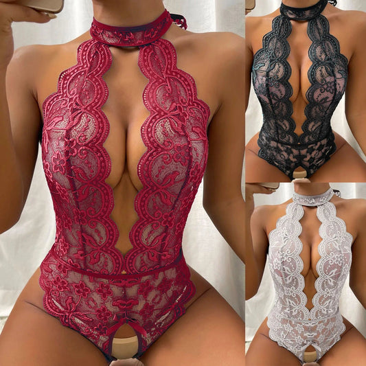 Erotic Lace Teddy Lingerie In Various Colors