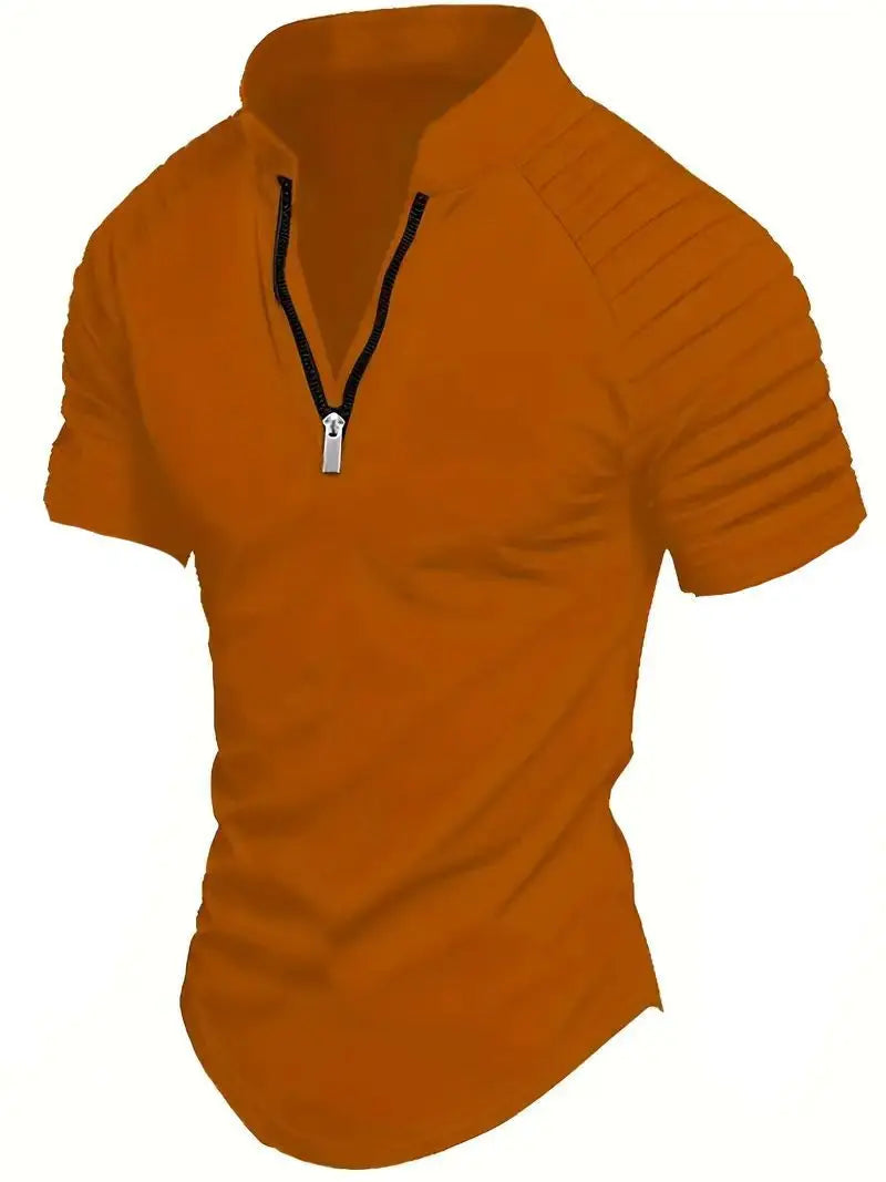Mens Solid Color Polo Shirt Stylish Fit