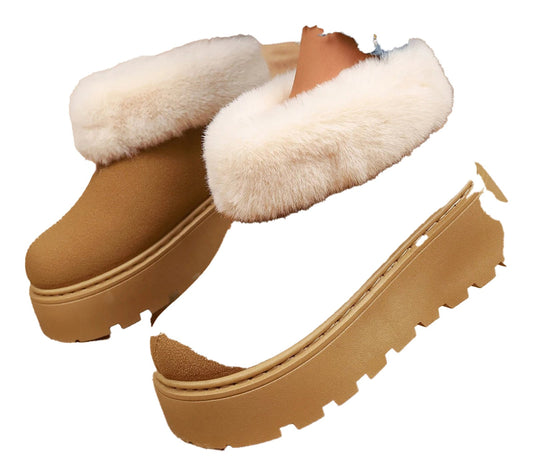 Womens Faux Fur Platform Snow Boots