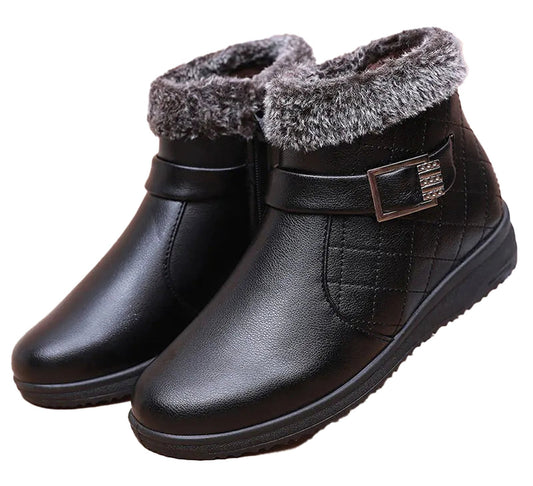 Womens Faux Fur Ankle Boots Stylish Comfort