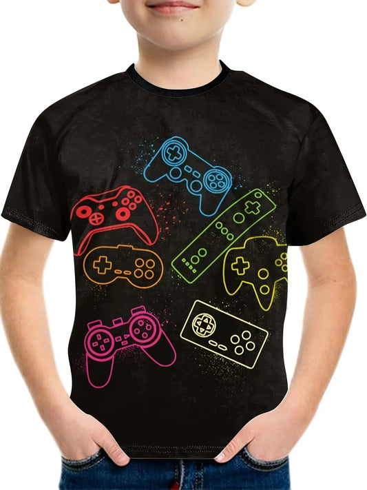 Boys 3d Gamepad T-Shirt For Gamer Style