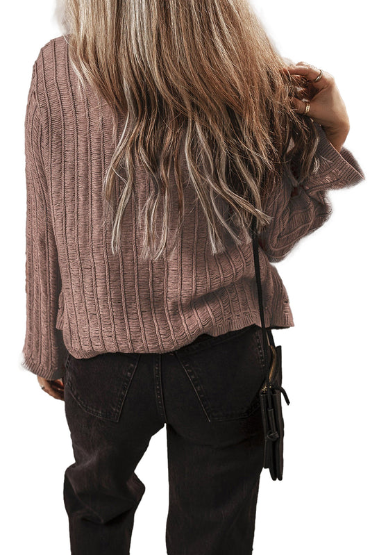 Textured Knit Buttoned Cardigan For Trendy Style