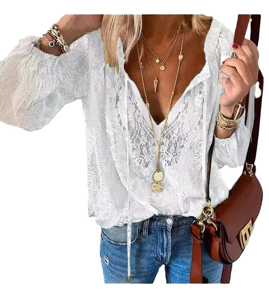 Boho Lace Blouse For Women Trendy Style