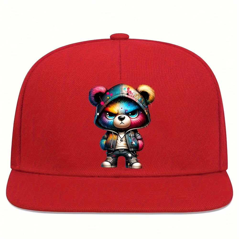 Angry Bear Print Baseball Cap