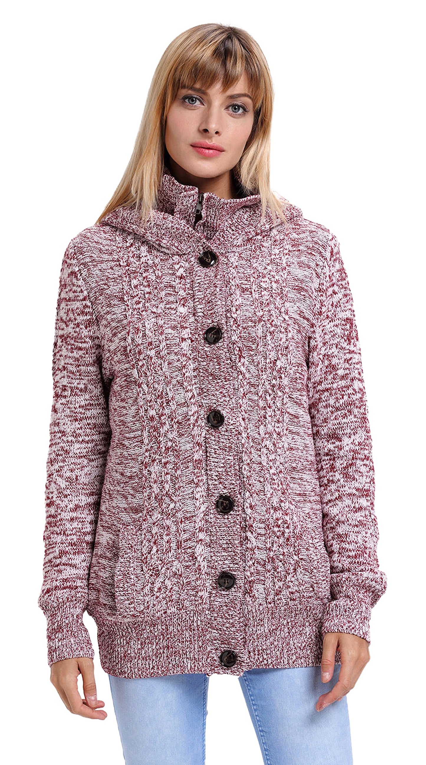 Dark Gray Hooded Cardigan For Women